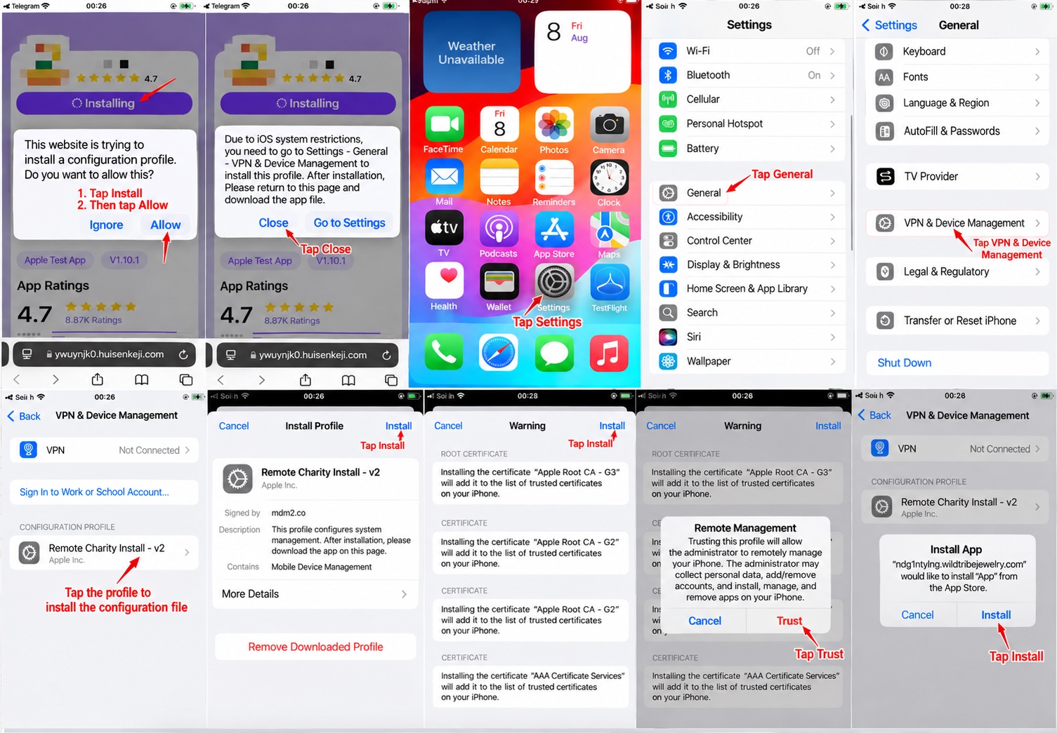 English app installation guide